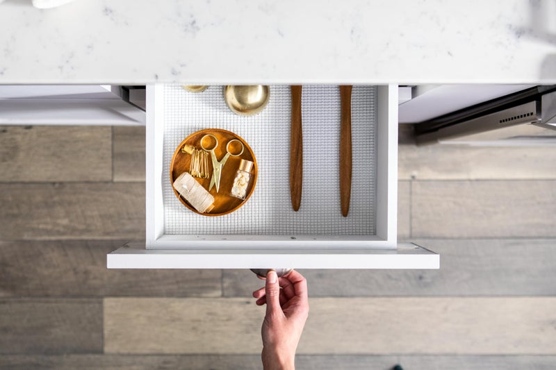 Duck EasyLiner Select Grip Shelf Liner - Easy to Install & Cut to Fit - Non Slip, Non Adhesive, Drawer Shelf & Cabinet Liner for Kitchen, Bathroom, Pantry Cupboards - 12in. x 10ft. - White - 6 Rolls - Image 4